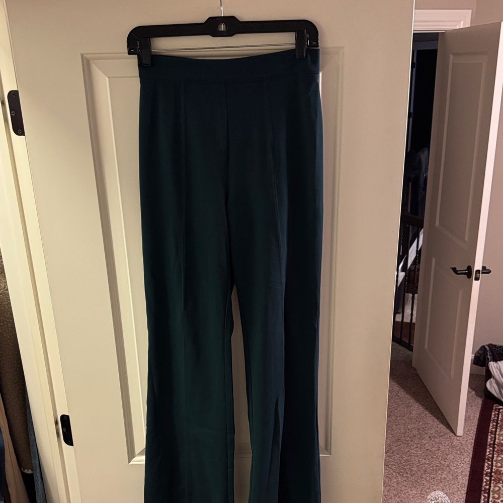 Dark Green Wide-Leg Pants